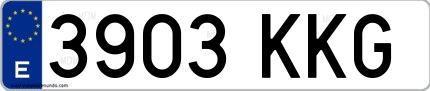 Ejemplo de matrícula española 3903 KKG