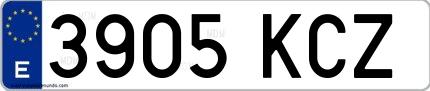 Ejemplo de matrícula española 3905 KCZ