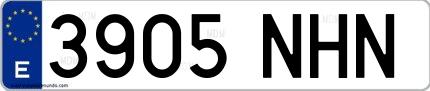 Ejemplo de matrícula española 3905 NHN