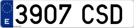 Ejemplo de matrícula española 3907 CSD