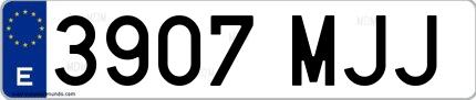 Ejemplo de matrícula española 3907 MJJ