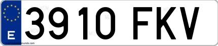 Ejemplo de matrícula española 3910 FKV