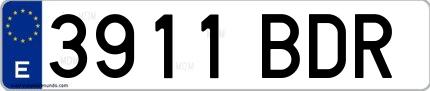 Ejemplo de matrícula española 3911 BDR
