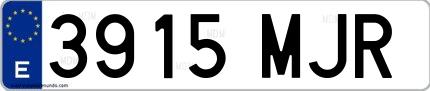 Ejemplo de matrícula española 3915 MJR