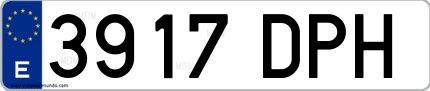 Ejemplo de matrícula española 3917 DPH