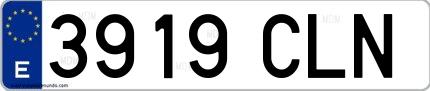 Ejemplo de matrícula española 3919 CLN