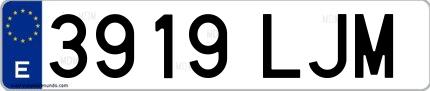 Ejemplo de matrícula española 3919 LJM