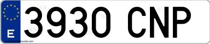 Ejemplo de matrícula española 3930 CNP