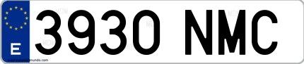 Ejemplo de matrícula española 3930 NMC