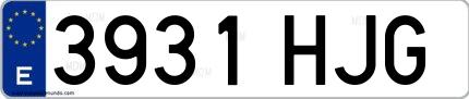Ejemplo de matrícula española 3931 HJG