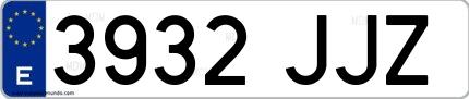 Ejemplo de matrícula española 3932 JJZ