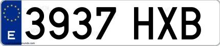 Ejemplo de matrícula española 3937 HXB