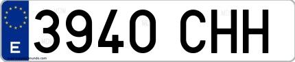Ejemplo de matrícula española 3940 CHH