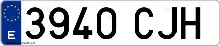 Ejemplo de matrícula española 3940 CJH