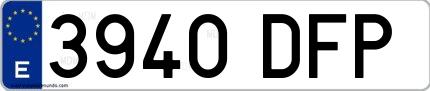 Ejemplo de matrícula española 3940 DFP