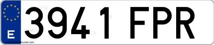 Ejemplo de matrícula española 3941 FPR