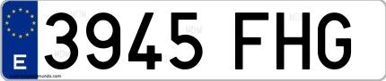 Ejemplo de matrícula española 3945 FHG