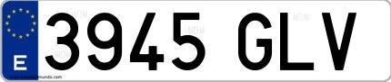 Ejemplo de matrícula española 3945 GLV