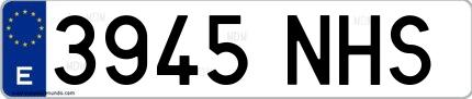 Ejemplo de matrícula española 3945 NHS