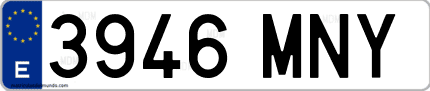 Ejemplo de matrícula de coche ordinaria 3946 MNY