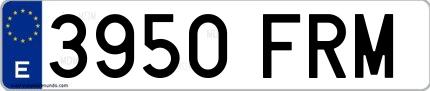 Ejemplo de matrícula española 3950 FRM