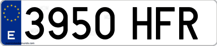 Ejemplo de matrícula de coche ordinaria 3950 HFR
