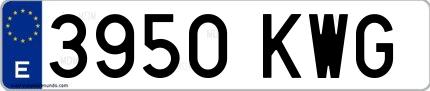 Ejemplo de matrícula española 3950 KWG