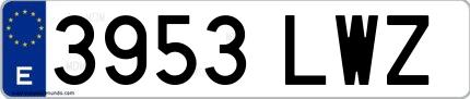Ejemplo de matrícula española 3953 LWZ