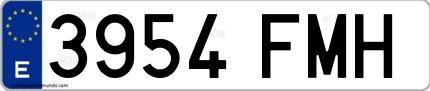 Ejemplo de matrícula española 3954 FMH