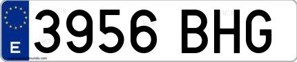 Ejemplo de matrícula española 3956 BHG