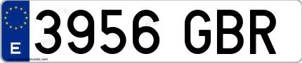 Ejemplo de matrícula española 3956 GBR