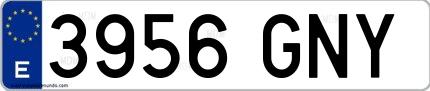Ejemplo de matrícula española 3956 GNY