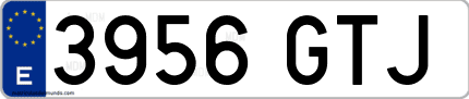 Ejemplo de matrícula de coche ordinaria 3956 GTJ