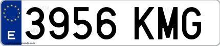 Ejemplo de matrícula española 3956 KMG