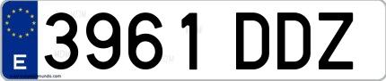 Ejemplo de matrícula española 3961 DDZ