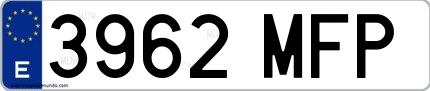 Ejemplo de matrícula española 3962 MFP