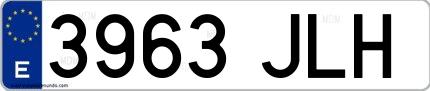 Ejemplo de matrícula española 3963 JLH