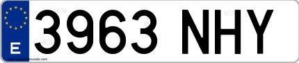 Ejemplo de matrícula española 3963 NHY