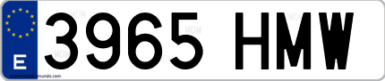 Ejemplo de matrícula de coche ordinaria 3965 HMW