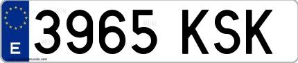 Ejemplo de matrícula española 3965 KSK