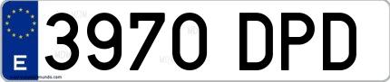 Ejemplo de matrícula española 3970 DPD