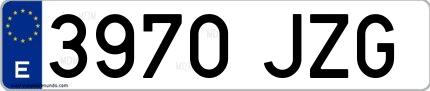 Ejemplo de matrícula española 3970 JZG