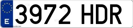 Ejemplo de matrícula española 3972 HDR