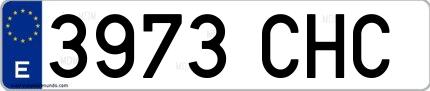 Ejemplo de matrícula española 3973 CHC