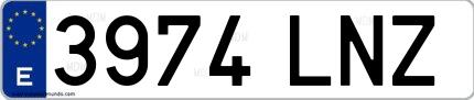 Ejemplo de matrícula española 3974 LNZ