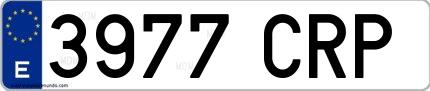Ejemplo de matrícula española 3977 CRP