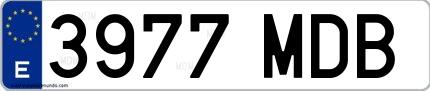 Ejemplo de matrícula española 3977 MDB