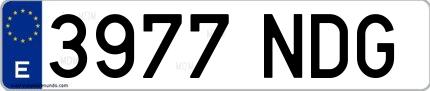 Ejemplo de matrícula española 3977 NDG
