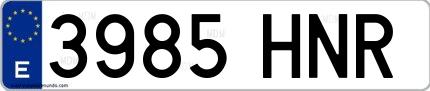 Ejemplo de matrícula española 3985 HNR