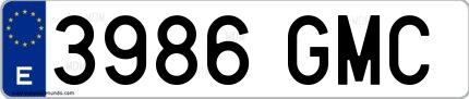Ejemplo de matrícula española 3986 GMC